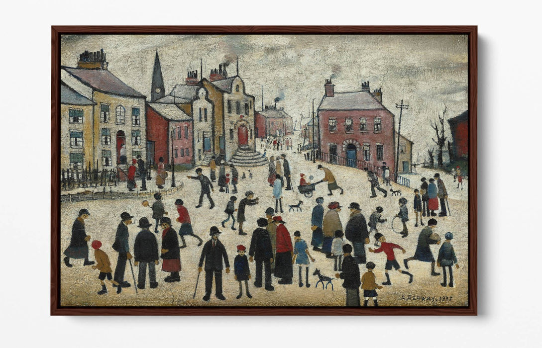 Float Effect Canvas Art - 'People Standing About' Artwork on 30mm Deep Frame | Handmade UK Canvas