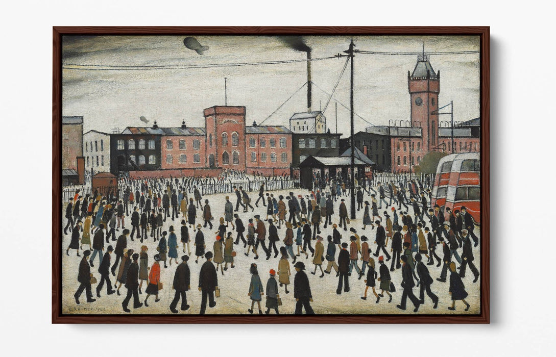 Float Effect Canvas Art – 'Going to Work' Handmade UK LS Lowry Artwork | Gallery Style Wall Art