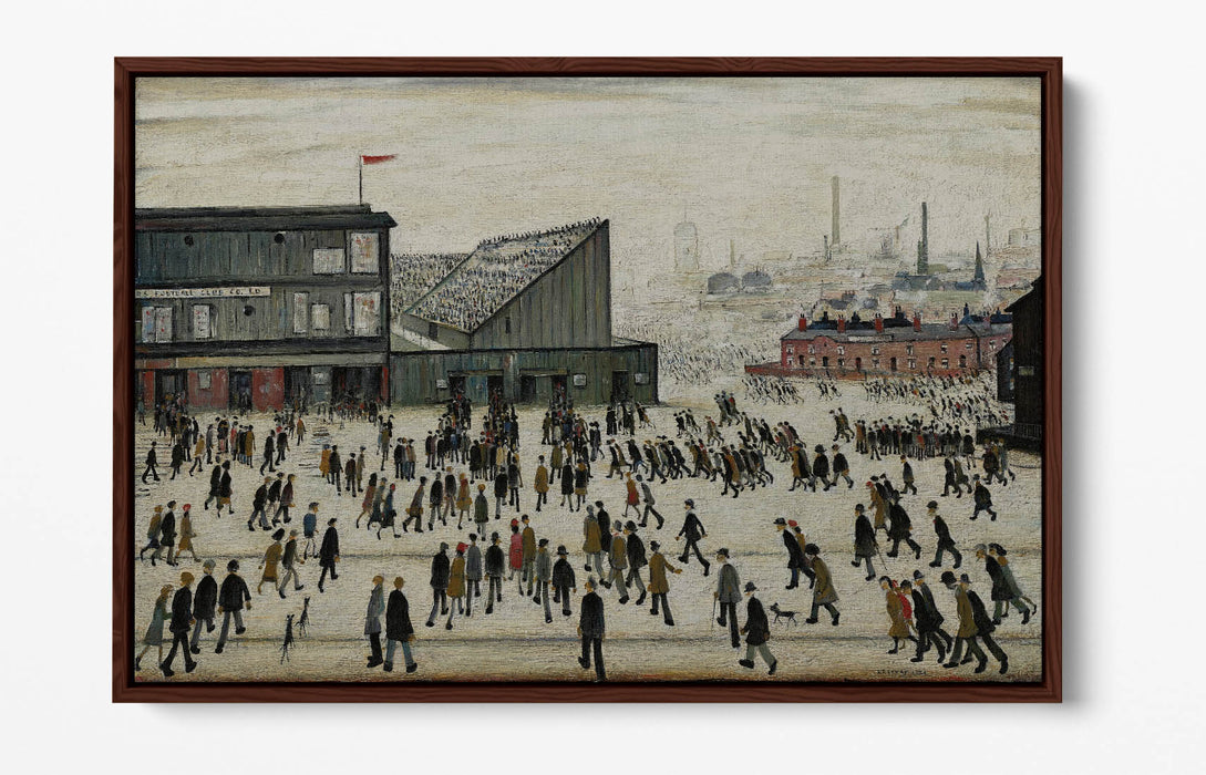 Float Effect Frame Canvas Art - L.S. Lowry 'Going to the Match' Canvas Print | 30mm Deep Frame, Handmade UK