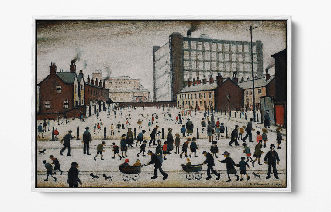 Canvas Wall Art - LS Lowry 'Winter In Pendlebury' | Float Effect Canvas, Handmade UK