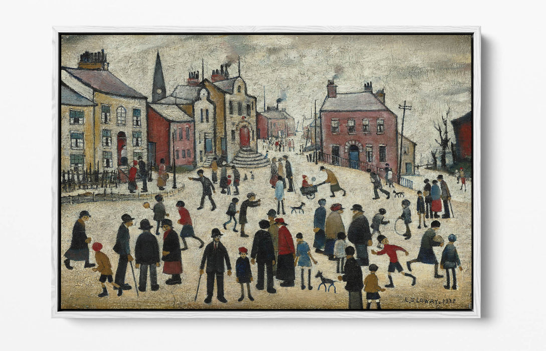 Float Effect Canvas Art - 'People Standing About' Artwork on 30mm Deep Frame | Handmade UK Canvas