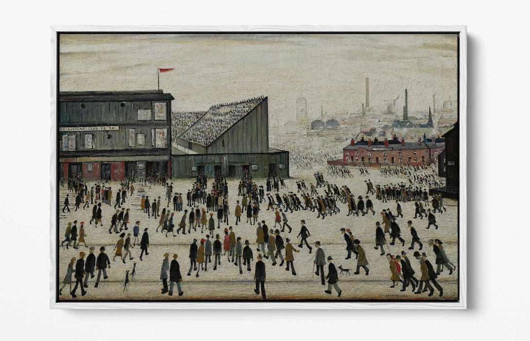 Float Effect Frame Canvas Art - L.S. Lowry 'Going to the Match' Canvas Print | 30mm Deep Frame, Handmade UK