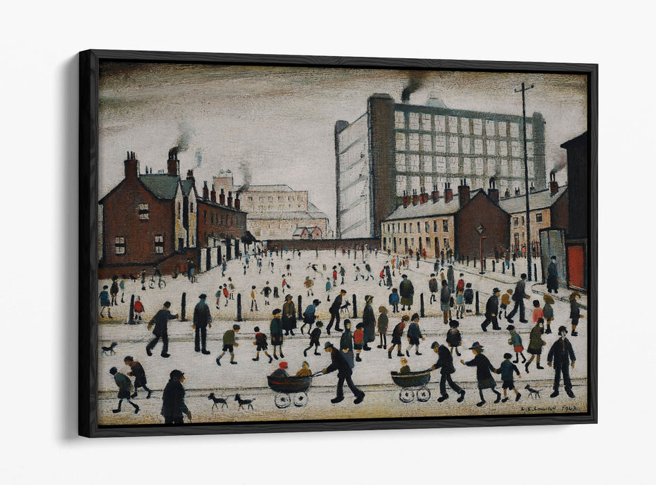 Canvas Wall Art - LS Lowry 'Winter In Pendlebury' | Float Effect Canvas, Handmade UK