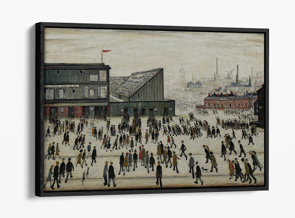 Float Effect Frame Canvas Art - L.S. Lowry 'Going to the Match' Canvas Print | 30mm Deep Frame, Handmade UK