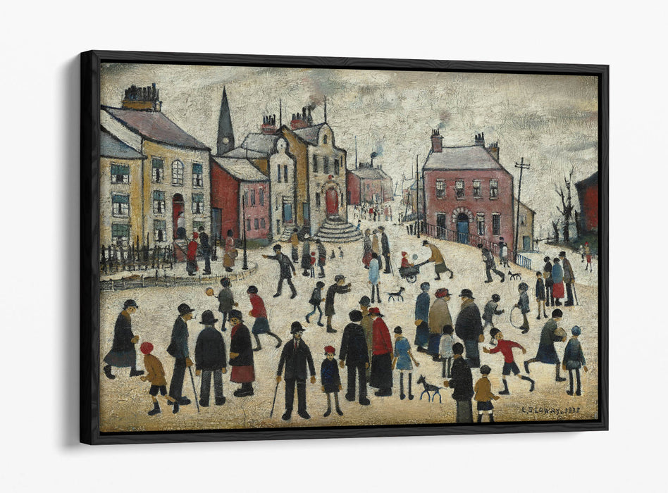 Float Effect Canvas Art - 'People Standing About' Artwork on 30mm Deep Frame | Handmade UK Canvas