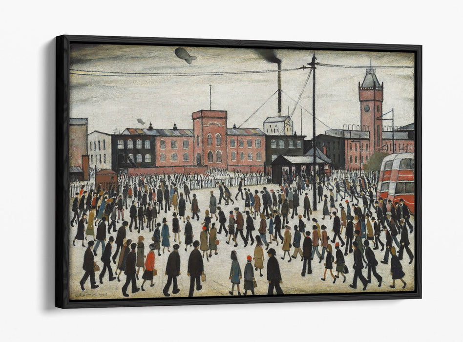 Float Effect Canvas Art – 'Going to Work' Handmade UK LS Lowry Artwork | Gallery Style Wall Art