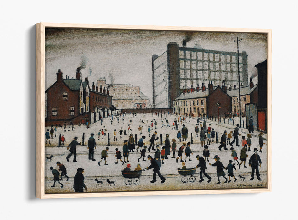 Canvas Wall Art - LS Lowry 'Winter In Pendlebury' | Float Effect Canvas, Handmade UK