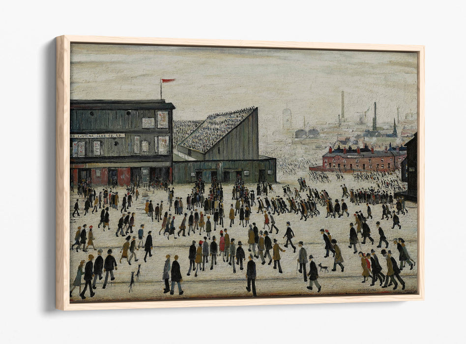Float Effect Frame Canvas Art - L.S. Lowry 'Going to the Match' Canvas Print | 30mm Deep Frame, Handmade UK