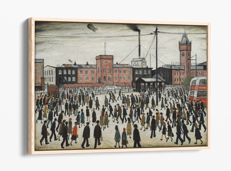 Float Effect Canvas Art – 'Going to Work' Handmade UK LS Lowry Artwork | Gallery Style Wall Art