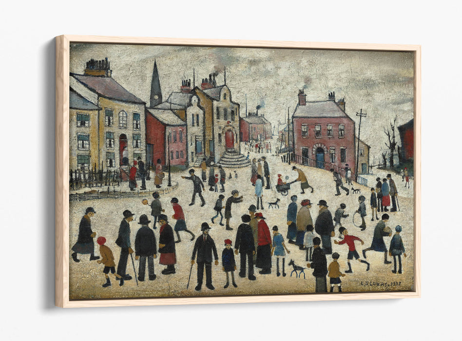 Float Effect Canvas Art - 'People Standing About' Artwork on 30mm Deep Frame | Handmade UK Canvas