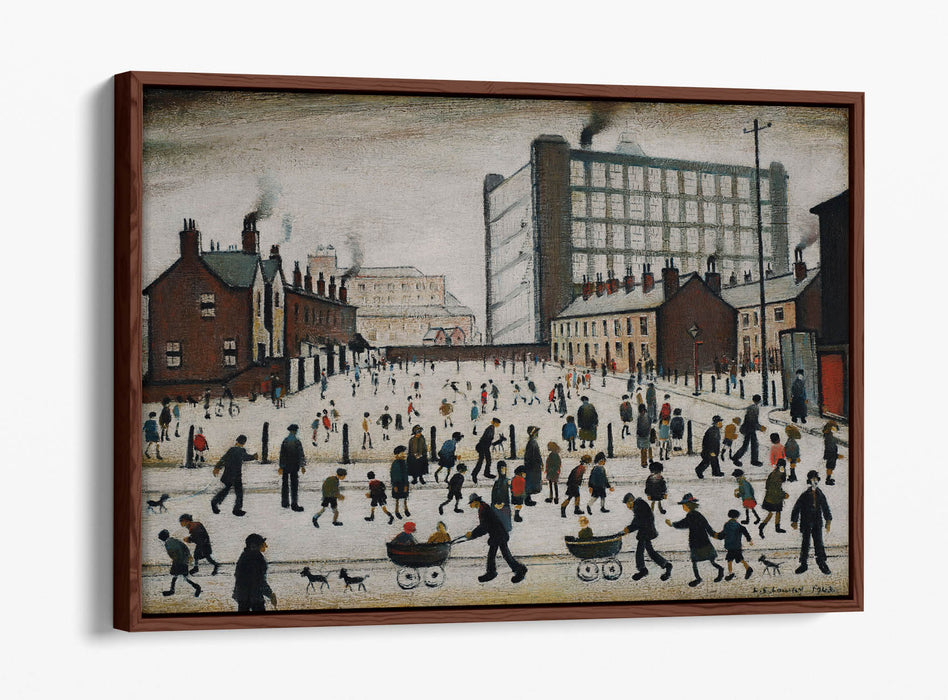 Canvas Wall Art - LS Lowry 'Winter In Pendlebury' | Float Effect Canvas, Handmade UK