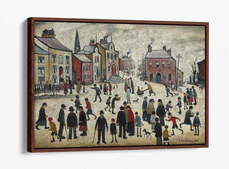 Float Effect Canvas Art - 'People Standing About' Artwork on 30mm Deep Frame | Handmade UK Canvas