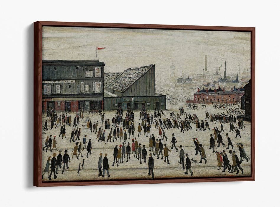 Float Effect Frame Canvas Art - L.S. Lowry 'Going to the Match' Canvas Print | 30mm Deep Frame, Handmade UK