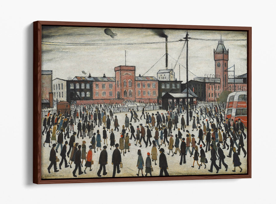Float Effect Canvas Art – 'Going to Work' Handmade UK LS Lowry Artwork | Gallery Style Wall Art