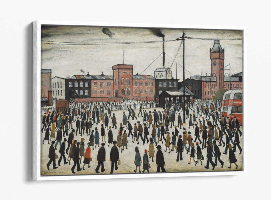 Float Effect Canvas Art – 'Going to Work' Handmade UK LS Lowry Artwork | Gallery Style Wall Art