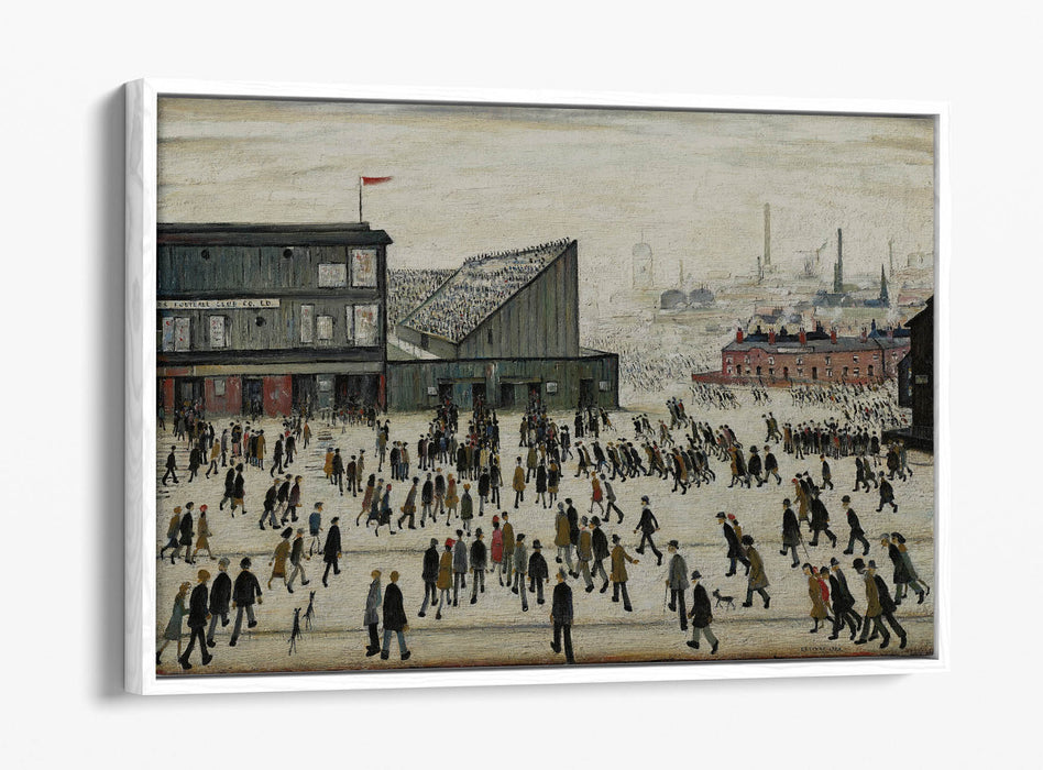 Float Effect Frame Canvas Art - L.S. Lowry 'Going to the Match' Canvas Print | 30mm Deep Frame, Handmade UK