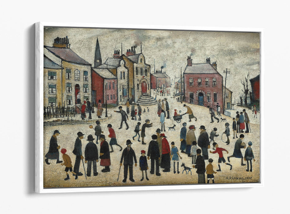 Float Effect Canvas Art - 'People Standing About' Artwork on 30mm Deep Frame | Handmade UK Canvas