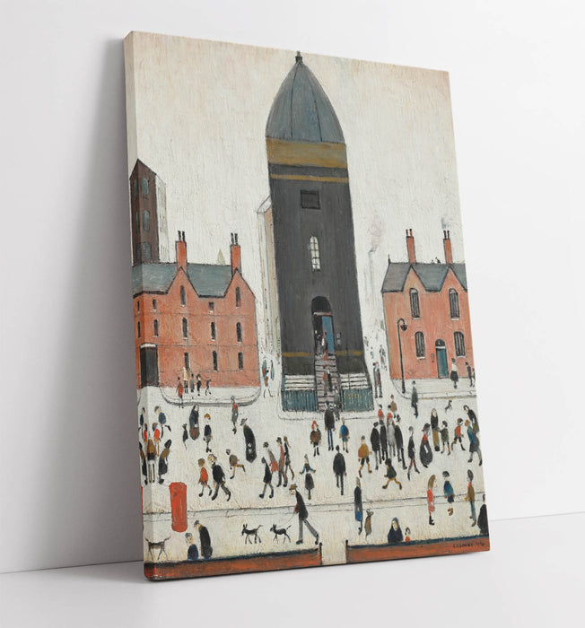 Canvas Wall Art - L.S. Lowry 'Old Church Tower' Handmade Framed Canvas Print | Industrial Decor