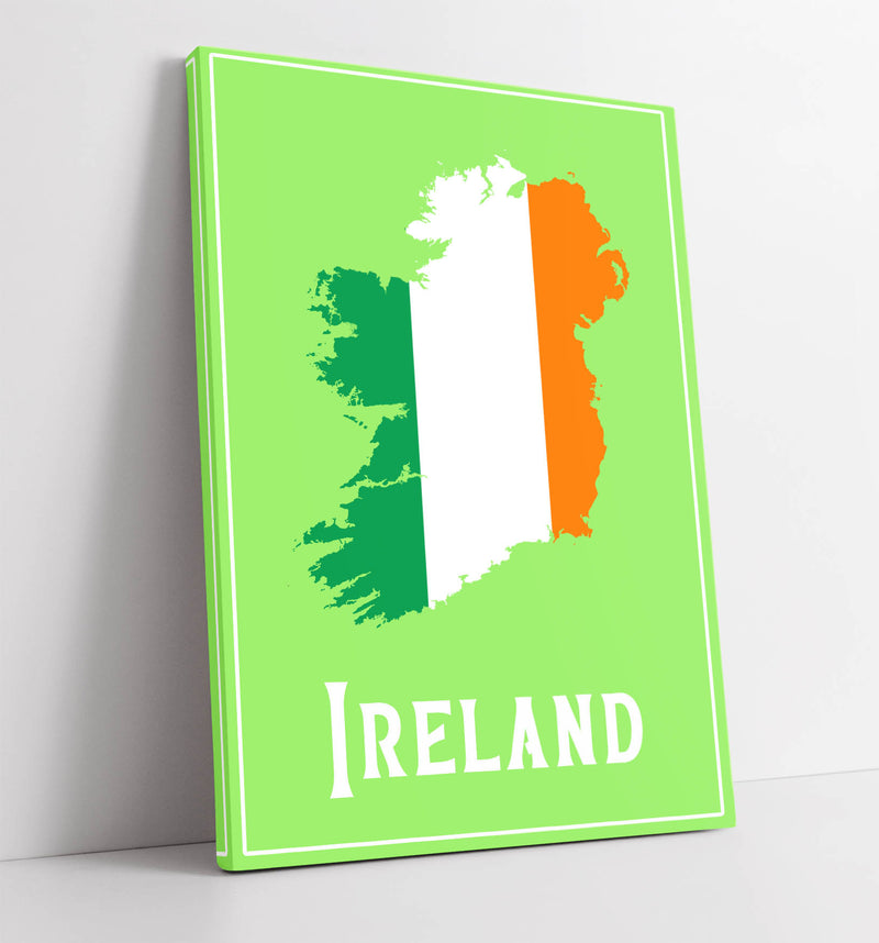 Ireland as The Tricolour Flag - Handmade Canvas Wall Art | Vibrant Home Decor