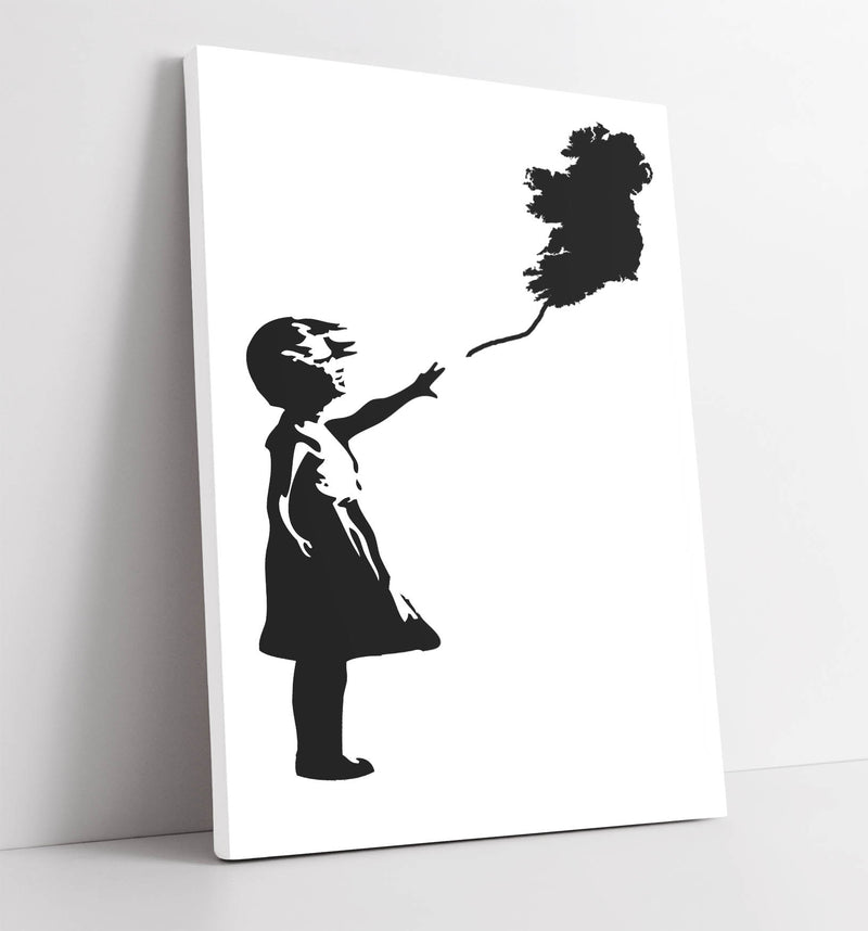 Ireland Balloon Girl Banksy - Handmade Canvas Wall Art | Vibrant Home Decor
