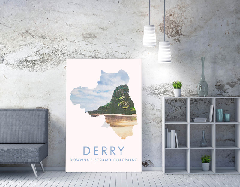 County Derry Downhill Strand Coleraine - Gallery Wrapped Framed Canvas Print Wall Art