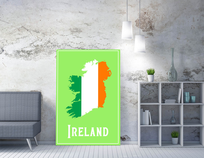 Ireland as The Tricolour Flag - Handmade Canvas Wall Art | Vibrant Home Decor