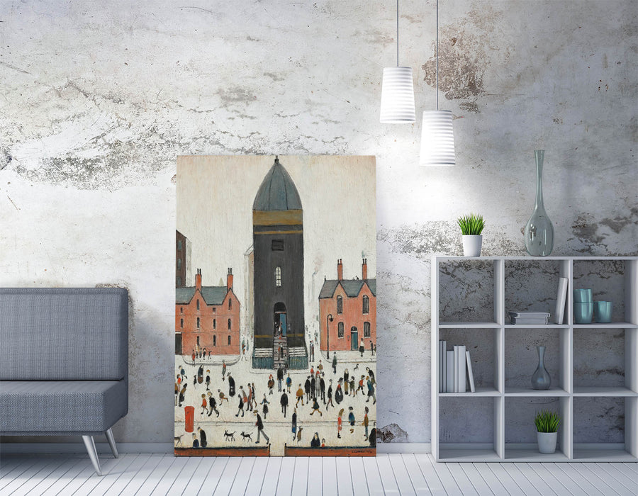 Canvas Wall Art - L.S. Lowry 'Old Church Tower' Handmade Framed Canvas Print | Industrial Decor