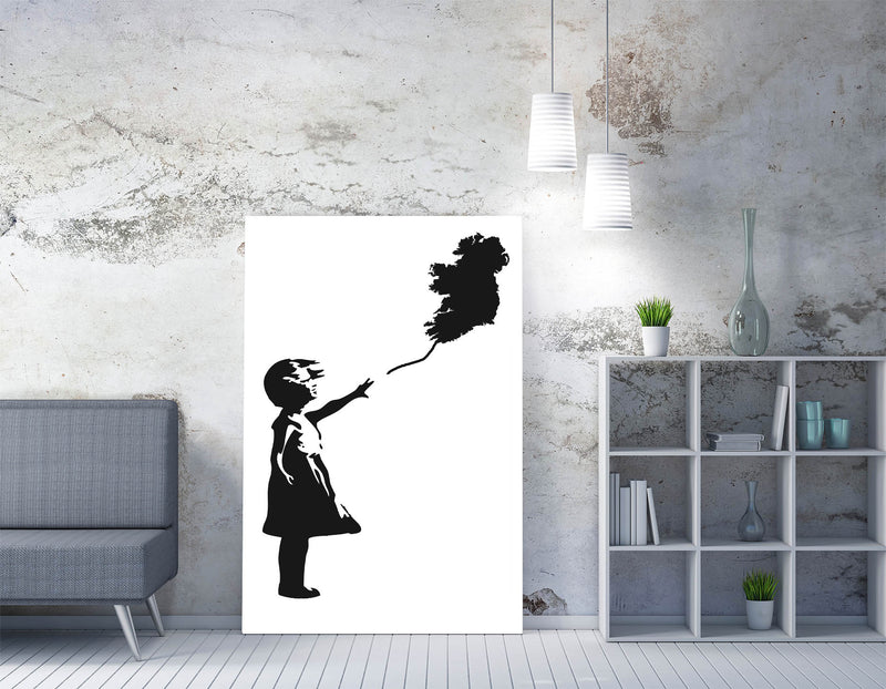 Ireland Balloon Girl Banksy - Handmade Canvas Wall Art | Vibrant Home Decor