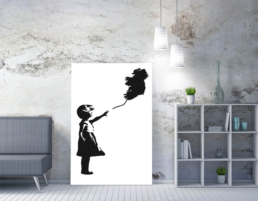Ireland Balloon Girl Banksy - Handmade Canvas Wall Art | Vibrant Home Decor
