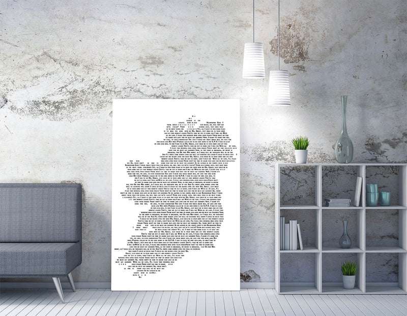 Grace Lyrics in the Shape of Ireland - Wolfe Tones - Handmade Canvas Wall Art | Vibrant Home Decor