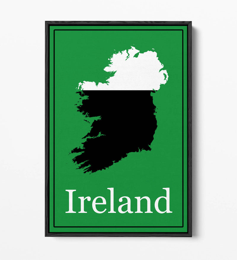 Ireland as a Pint of Stout - Contemporary Float Effect Canvas Wall Art Print with Premium Varnish Finish