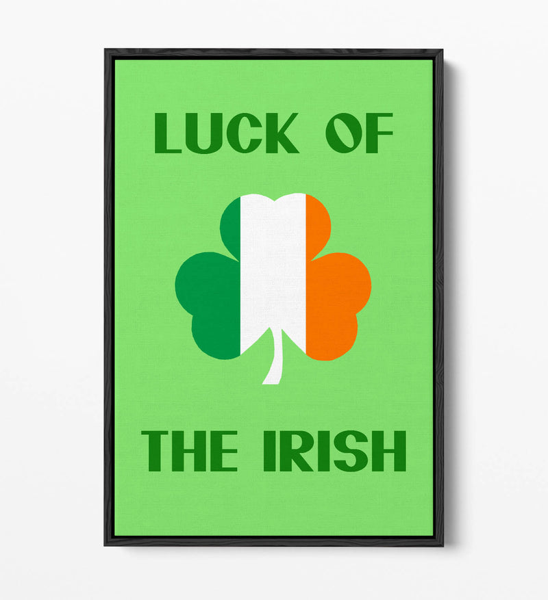 Luck of the Irish - Contemporary Float Effect Canvas Wall Art Print with Premium Varnish Finish