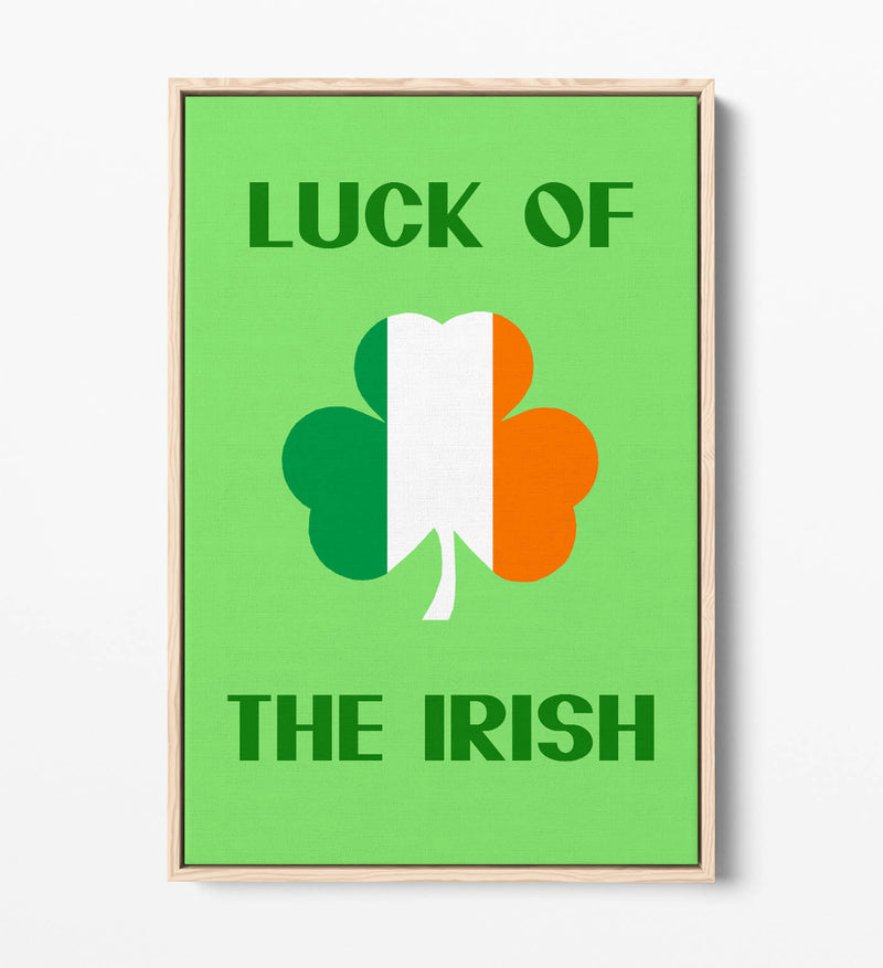 Luck of the Irish - Contemporary Float Effect Canvas Wall Art Print with Premium Varnish Finish