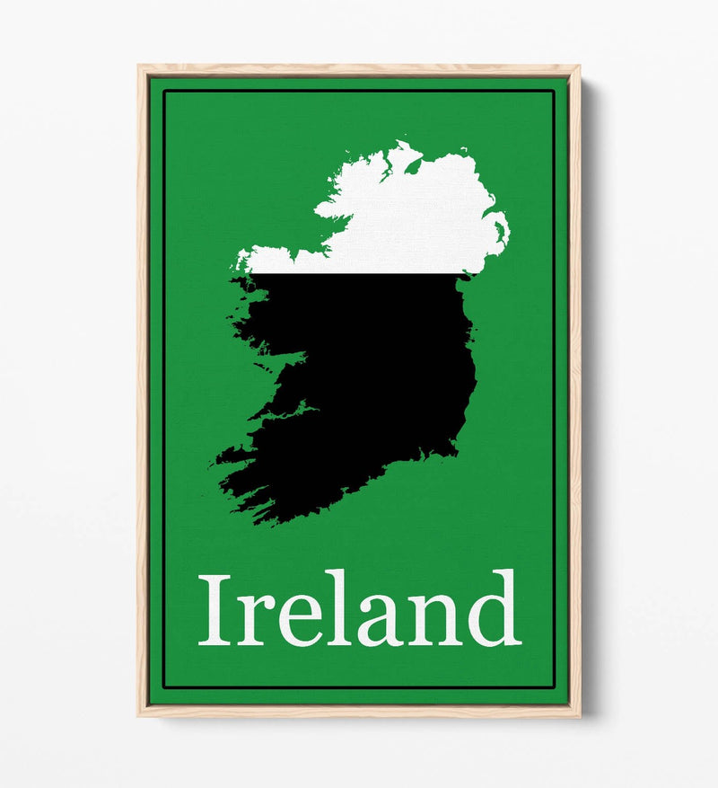 Ireland as a Pint of Stout - Contemporary Float Effect Canvas Wall Art Print with Premium Varnish Finish