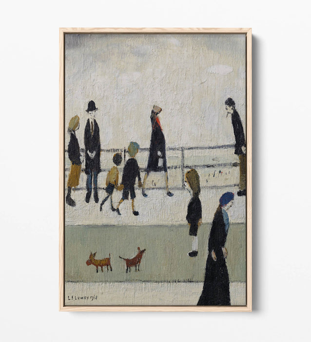 Canvas Wall Art - L.S. Lowry 'Promenade' Handmade Float Effect Canvas Print