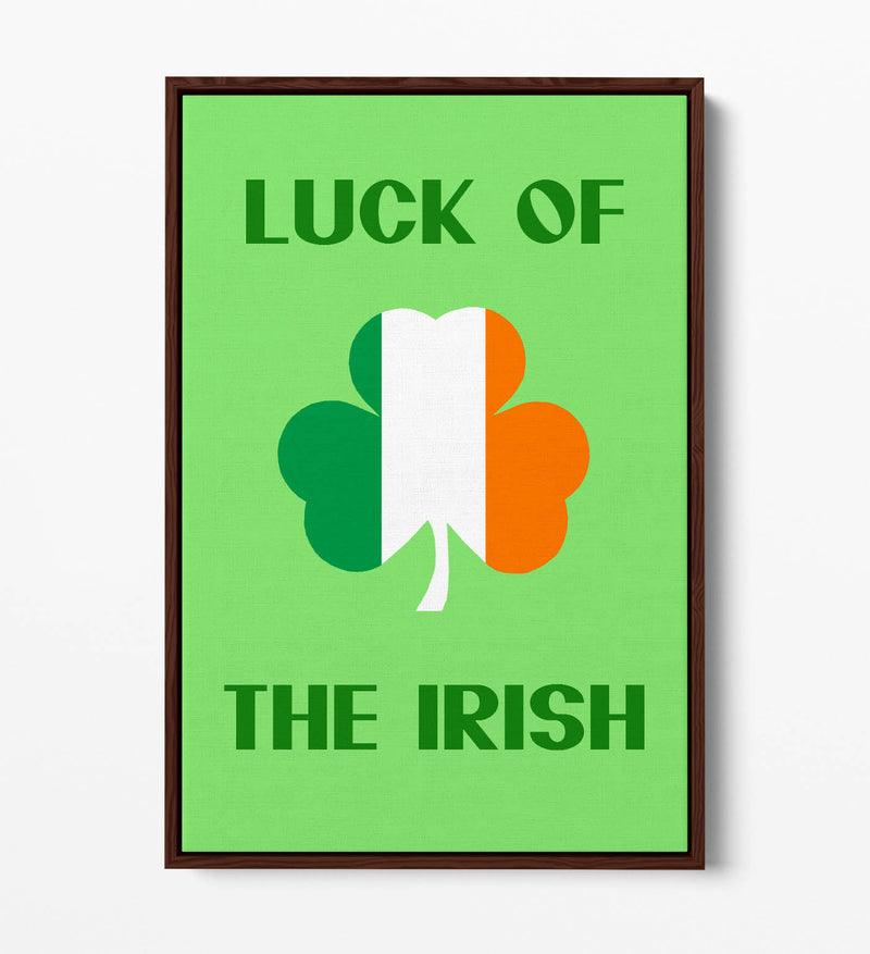 Luck of the Irish - Contemporary Float Effect Canvas Wall Art Print with Premium Varnish Finish