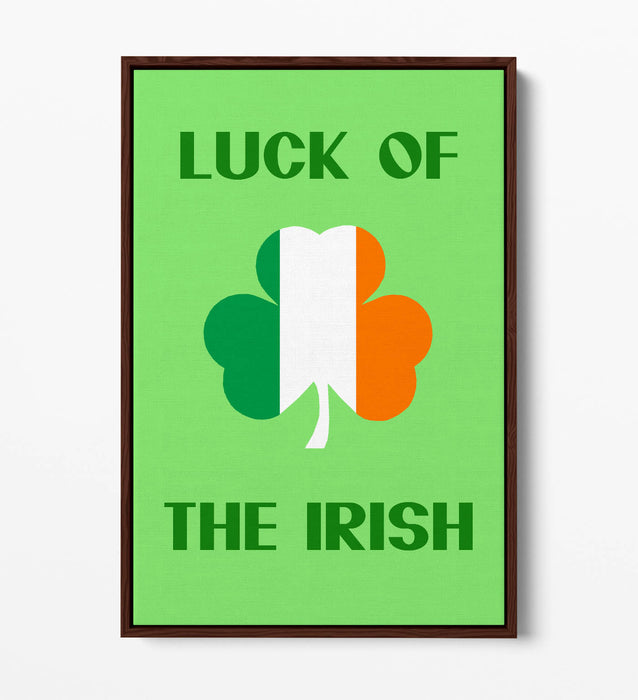 Luck of the Irish - Contemporary Float Effect Canvas Wall Art Print with Premium Varnish Finish