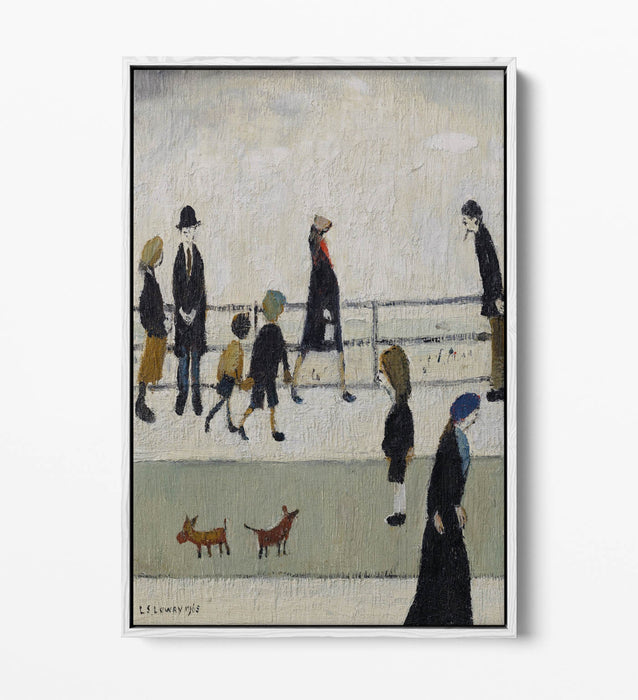Canvas Wall Art - L.S. Lowry 'Promenade' Handmade Float Effect Canvas Print