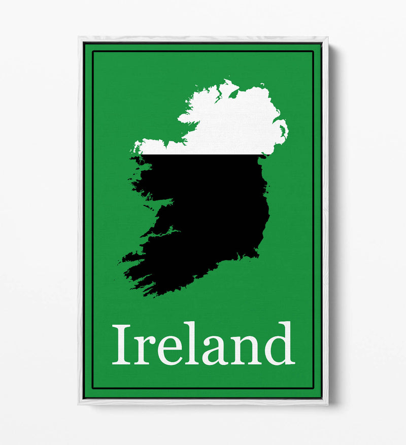 Ireland as a Pint of Stout - Contemporary Float Effect Canvas Wall Art Print with Premium Varnish Finish