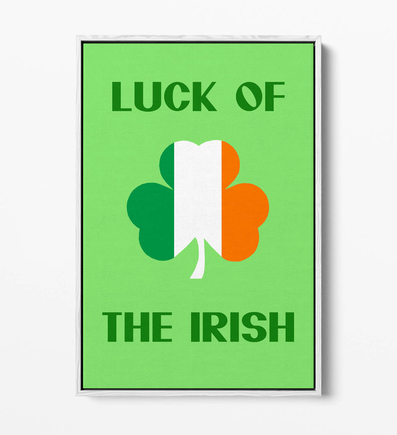 Luck of the Irish - Contemporary Float Effect Canvas Wall Art Print with Premium Varnish Finish