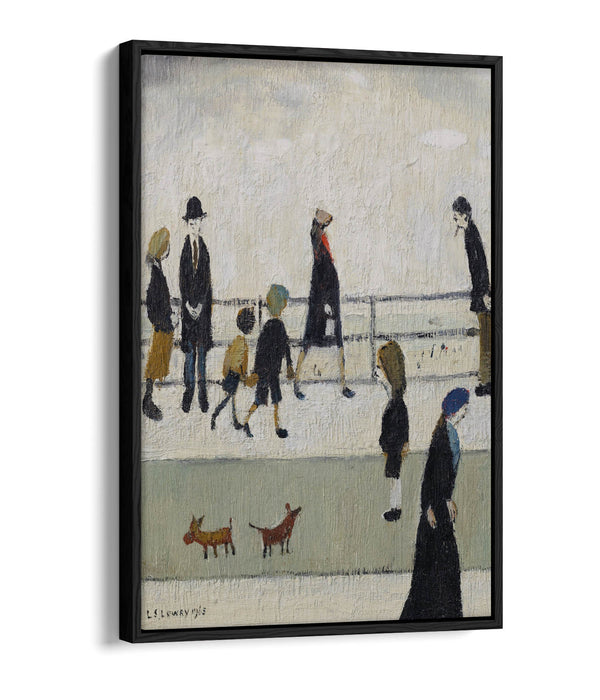 Canvas Wall Art - L.S. Lowry 'Promenade' Handmade Float Effect Canvas Print