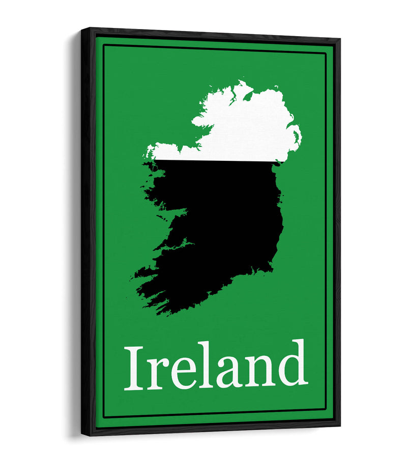 Ireland as a Pint of Stout - Contemporary Float Effect Canvas Wall Art Print with Premium Varnish Finish