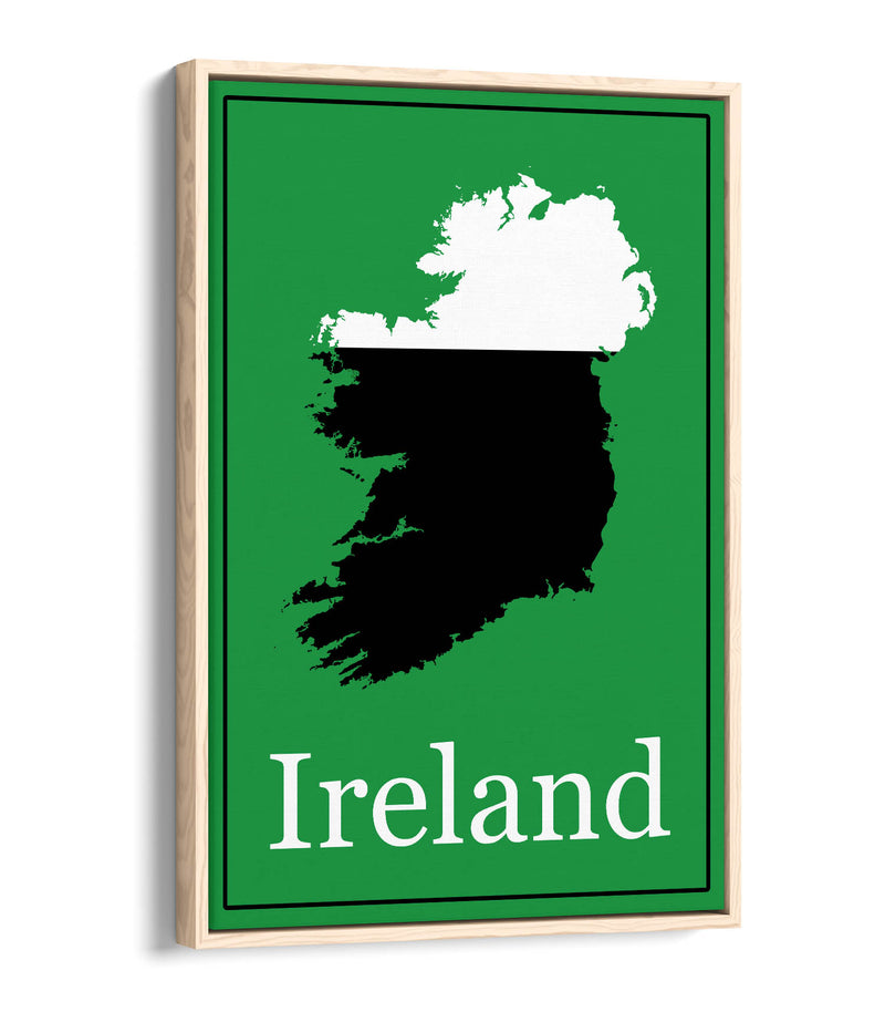 Ireland as a Pint of Stout - Contemporary Float Effect Canvas Wall Art Print with Premium Varnish Finish