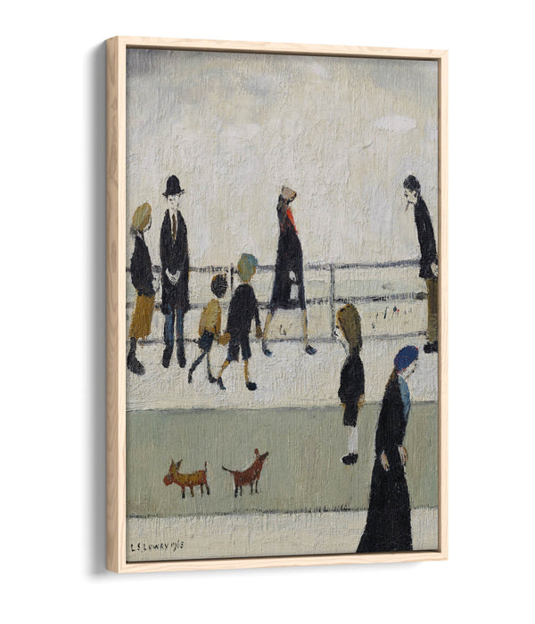 Canvas Wall Art - L.S. Lowry 'Promenade' Handmade Float Effect Canvas Print