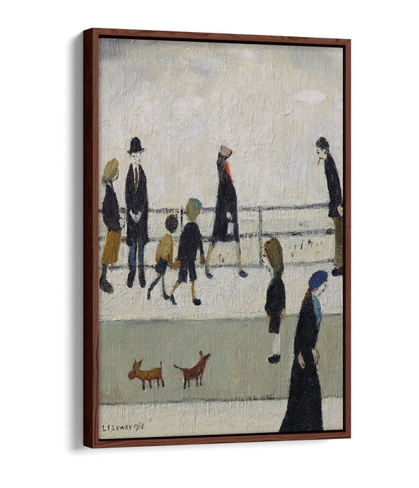 Canvas Wall Art - L.S. Lowry 'Promenade' Handmade Float Effect Canvas Print