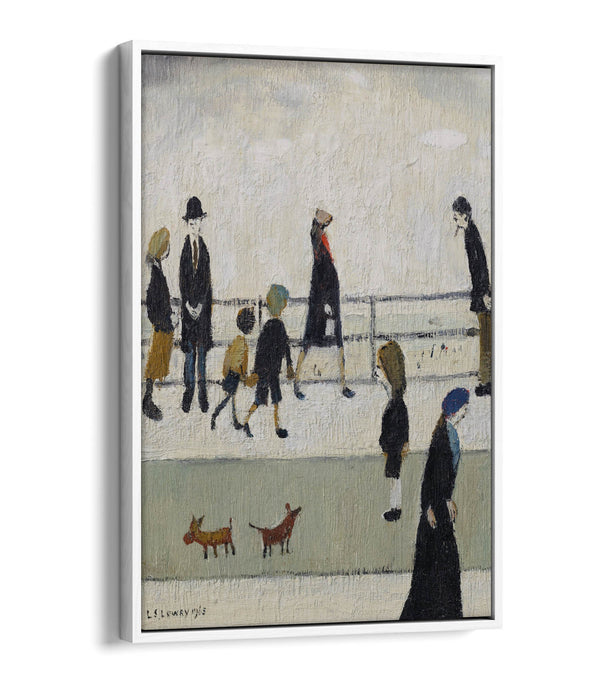 Canvas Wall Art - L.S. Lowry 'Promenade' Handmade Float Effect Canvas Print