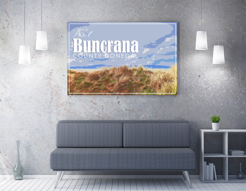 'Buncrana' Visit Ireland Travel Poster - Wall Art Print | Handmade Home Decor