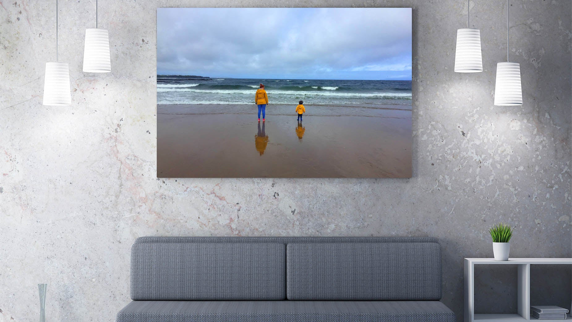 Canvas print displayed in modern living room – Handmade in Northern Ireland