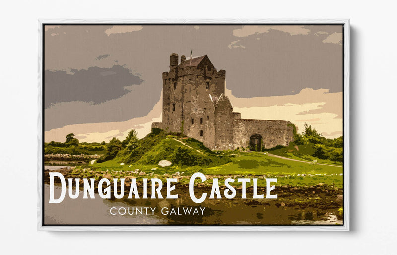 'Dunguaire Castle' Visit Ireland Travel Poster – Print Float Effect Canvas Wall Art