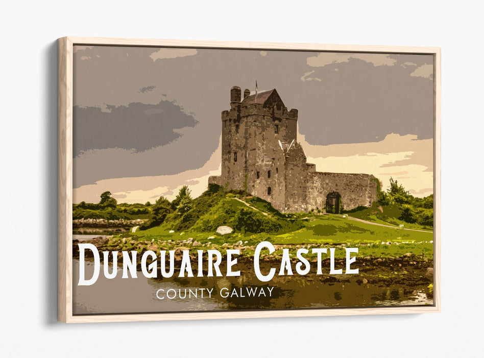 'Dunguaire Castle' Visit Ireland Travel Poster – Print Float Effect Canvas Wall Art
